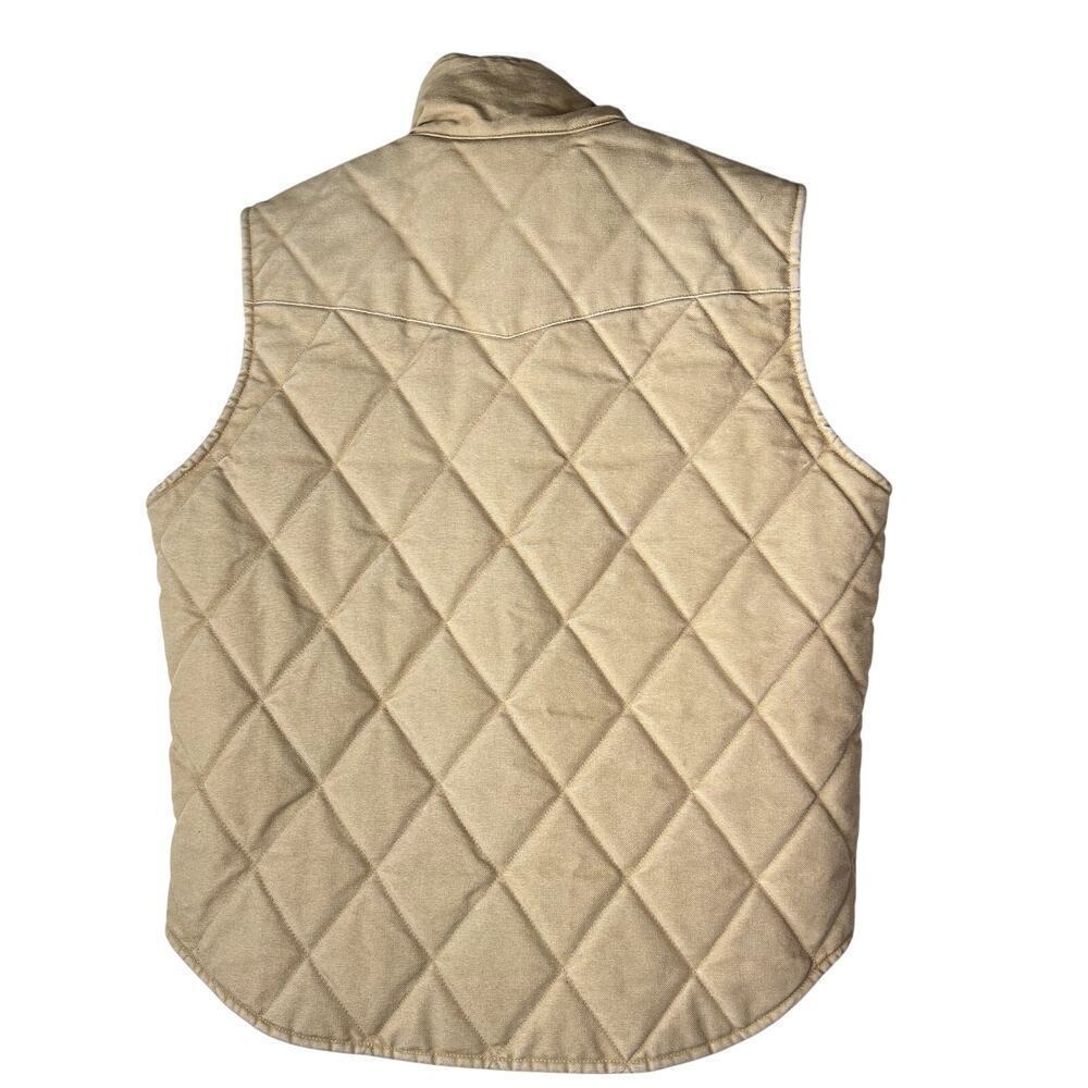 Ralph Lauren Sport Quilted Insulated Vest Zip Up Cream Tan Women's SMALL Cotton - Picture 6 of 8